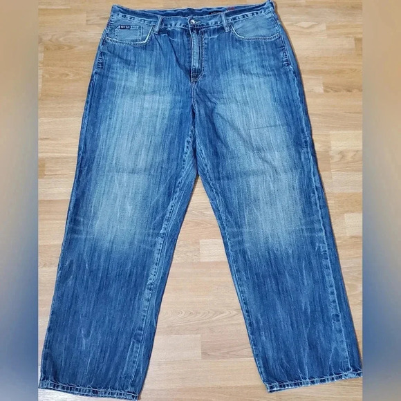 Vintage 90s Ecko Baggy Fit 1972 Jeans Mens Light Wash‎ 40 x 32 Distressed. - Picture 1 of 15